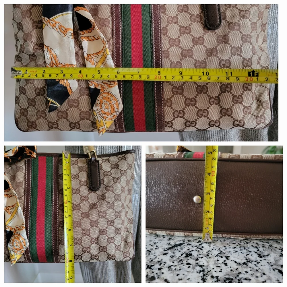 SALE🎉 RARE Authentic Gucci Sherry Line Web Tote Shoulder Bag - Picture 17 of 17